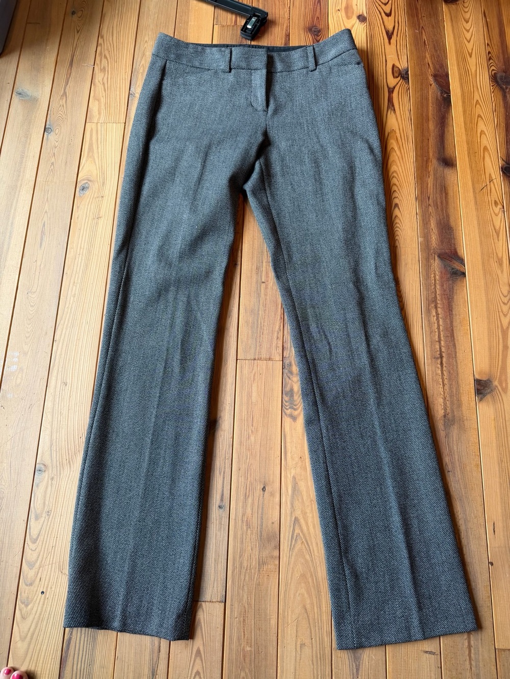 Express Women's Gray Herringbone Dress Trousers
